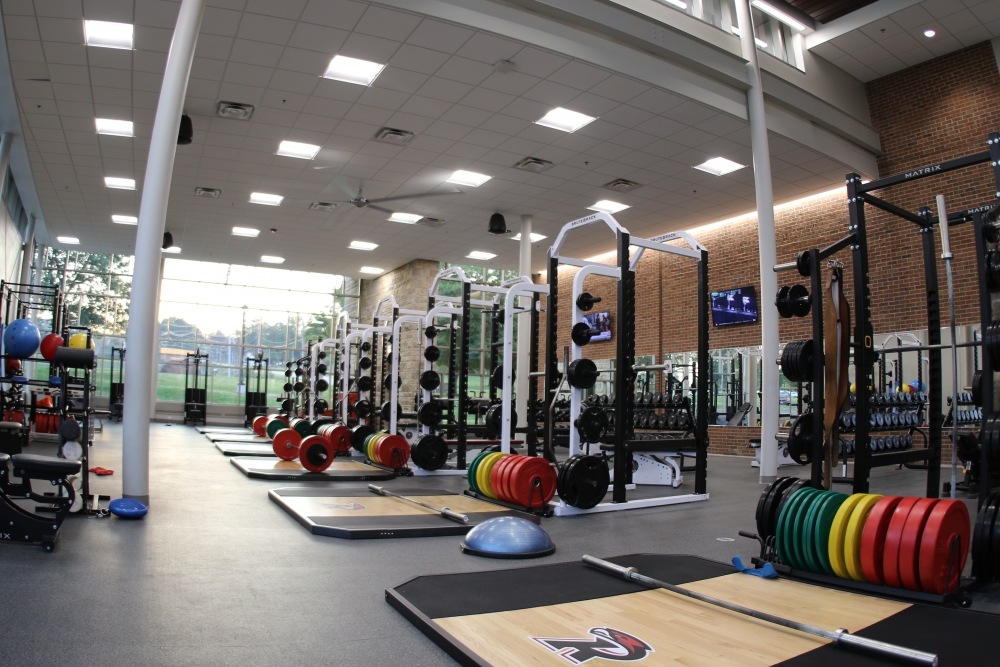 large weight room with equipment